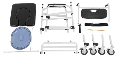 Produktbild von Duschstuhl, mobile Toilette, höhenverstellbar, Schwarz