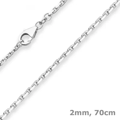 Produktbild von 2mm Ankerkette diamantiert Silberkette Collier Halskette aus 925 Silber 70cm