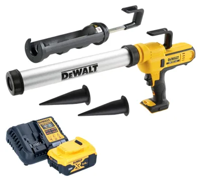 Zdjęcie produktu dla DeWalt DCE 581 P1K Akumulatorowy pistolet na kartusze 18 V 310 ml + 1x akumulator 5,0 Ah + ładowarka + walizka