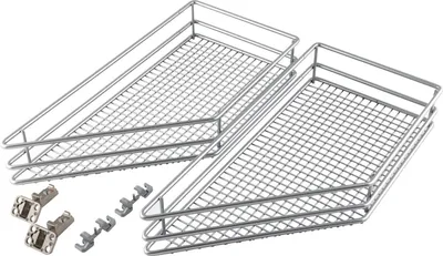 Produktbild von Vauth-Sagel VS SUB Side Drahtkorb Saphir 45° rechts - Set für Küchenunterschränke mit KB 300mm - Korb aus feinmaschigem Drahtgitter, Stahl pulverbeschichtet silberfärbig