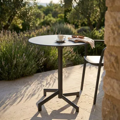 Immagine prodotto di Milani Home - tavolo da giardino rotondo, Opera, diametro 60 cm, in acciaio, antracite