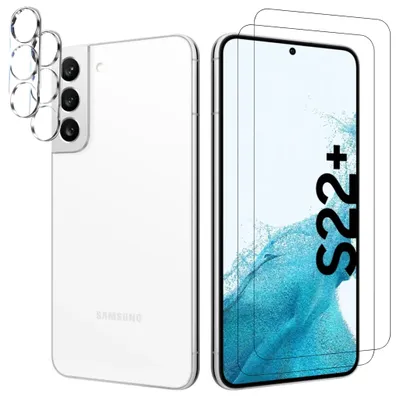 Zdjęcie produktu dla Osłona ekranu aparatu 4 w 1 do oryginalnego przezroczystego szkła ochronnego Samsung Galaxy S22 Plus