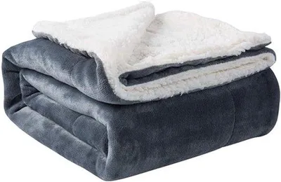 Productafbeelding van Elektrische Deken 160 X 130 Cm Grijs - Micromink Sherpa - 9 Warmtestanden - Voor Twee Zitplaatsen - Verwarmde Plaid