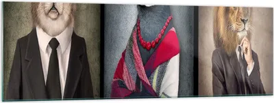 Produktbild von Bilder auf glas - Tier Abstraktion - 160x50cm - Glasbilder - Wandbilder - Kunstdruck - zum Aufhängen bereit - Wanddekoration aus Glas - Glas Bilder - Wandbild auf Glas - Einteilig - GAB160x50-4088