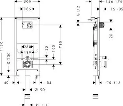 Produktbild von HANSGROHE 01022180 Unterputzspülkasten iFrame universal