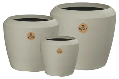 Productafbeelding van Vyveo - Bloempot Liora - Beige - Set van 3