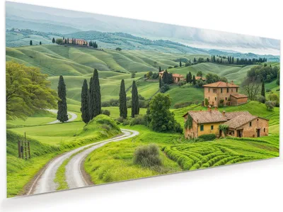Produktbild von Glasbild 110x55cm in XXL für Wohnzimmer, Schlafzimmer Motiv Landschaft Italien