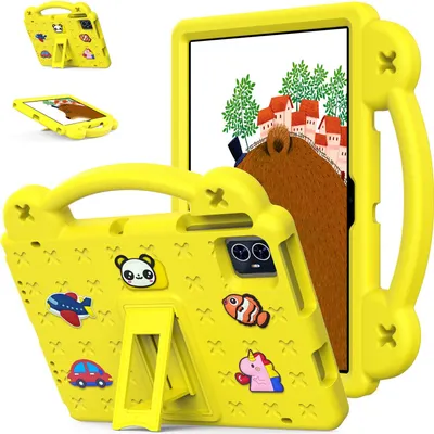 Produktbild von Schutzhülle für Blackview Tab 80 10.1" 2023 Niedliche Hülle für Kinder, Stoßfest mit Griff und Ständer Gelb