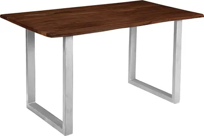 Produktbild von Refurbished Möbelretoure Baumkantentisch Esstisch Akazie Nussbaum 110 x 75 cm silber INSA