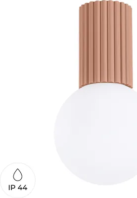 Image de Plafonnier HALO moka IP44 1xG9 8W aluminium/verre 21x12x12cm Sollux Lighting