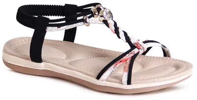 Produktbild von topschuhe24 3037 Damen Riemchen Sandalen Glitzer, Farbe:Schwarz, Größe:38 EU