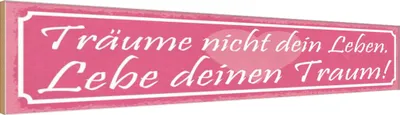 Produktbild von vianmo Holzschild 10x46 cm träume nicht dein Leben lebe