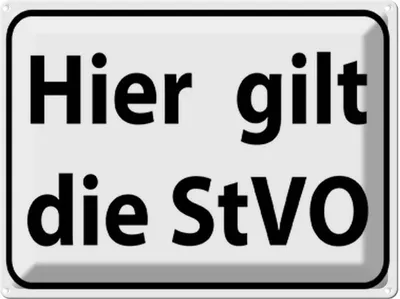 Zdjęcie produktu dla vianmo Blaszany znak 30x40 cm hier gilt StVO Verkehrsschild