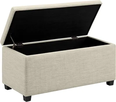 Immagine prodotto di Panca contenitore Hallbank - Poggiapiedi imbottito - Poliestere - 91 x 42 x 43 cm - Beige