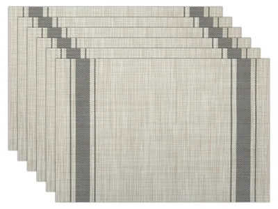 Platzsets, 6er Set, 30x45 cm, grau, rutschfest, hitzebeständig, waschbar