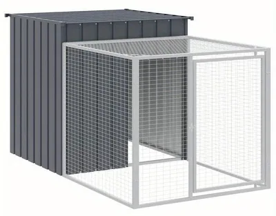 Immagine prodotto di Recinto esterno per piccoli animali – 110x201x110 cm – Acciaio zincato – Resistente agli agenti atmosferici – Grigio antracite