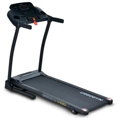 Produktbild von URBOGYM V480 elektrisches Laufband für Zuhause, 12 km/h, 120 kg, 40 × 120 cm Lauffläche, 12 Programme, Bluetooth, klappbar