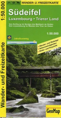Obrázok produktu pre Južný Eifel, Luxembursko, región Trier Mapa turistických a voľnočasových aktivít