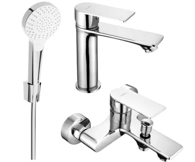 Image de Royo R05 Mélangeur lavabo et baignoire avec accessoires, chrome (72203R05-00)