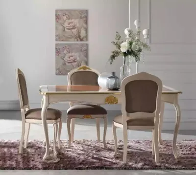 Produktbild von Esstisch Esszimmer Tisch 5tlg 4x Stühle Set Essgruppe Klassischer Neu