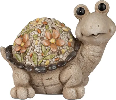 Produktbild von Dekofigur Schildkröte STONES CREME Blumen L. 32cm creme braun Formano WA