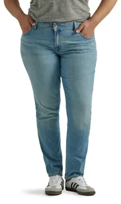 Produktbild von Lee Women's Size Regular Fit Straight Leg Jean, Anchor, 26 Plus Petite