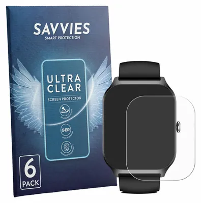 Produktbild von 6x Für Kriutefy Smartwatch 1.83" Schutzfolie Savvies Displayschutz Display Schutz Folie Klar Transparent