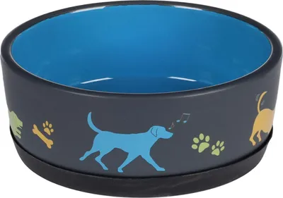 Image de Flamingo écuelle pour boire et manger Cori ronde gris foncé/bleu