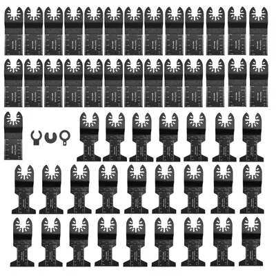 Image de 53 lames de scie oscillante pour outil multifonction, adaptées au bois et aux plastiques