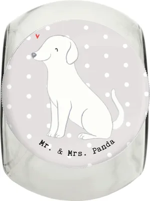 Produktbild von Mr. & Mrs. Panda Snackdose Labrador Lebensretter XL 2000ml - Grau Pastell - Geschenk, Keksdose, Vorratsbehälter, schraubglas, Bonbonglas, leckerlidose, Dose
