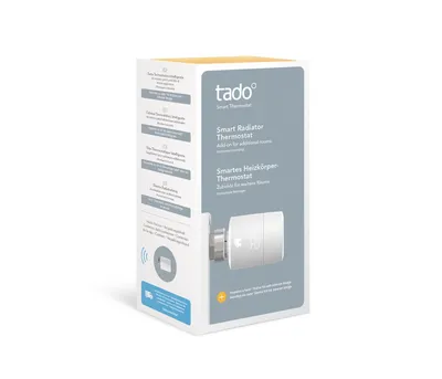 Produktbild von tado° Smart Radiator Thermostat, Silber, Kunststoff, °C, Deutsch, Niederländisch, Englisch, Spanisch, Französisch, Italienisch, RoHS, LED
