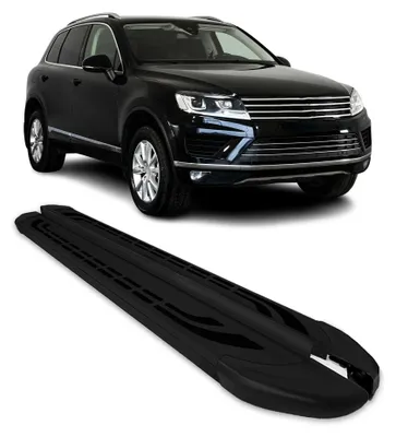 Image de Marchepieds Latéraux pédale pour VW Touareg 2010-2018 Aluminium Noir 2Pcs