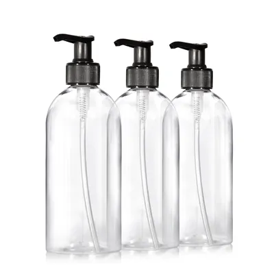 Produktbild von Oputec 3 x 500ml Seifenspender aus Kunststoff : Shampoo Flaschen zum Befüllen als Duschgel Spender, Pumpspender, Pumpflasche - Küche Badezimmer