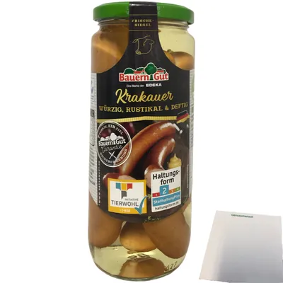 Produktbild von Bauerngut Krakauer würzig rustikal deftig (560g Glas) + usy Block