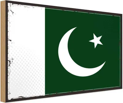 Produktbild von vianmo Holzschild 12x18 cm Pakistans Pakistan Flagge Fahne Wappen