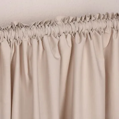 Produktbild von Bio Gardine Vorhangschal aus glatter feiner blickdichter Bio Baumwolle beige 140x245cm