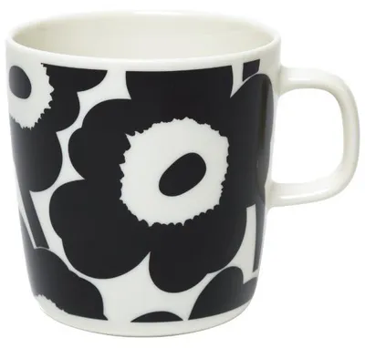 Produktbild von Marimekko Becher Oiva Unikko Weiß-Schwarz (Groß)