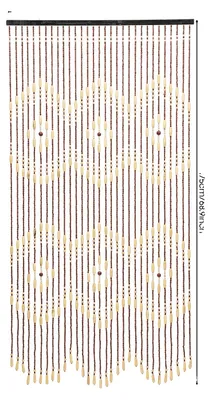 Produktbild von Holzperlenvorhang, langlebiges Material, handgefertigtes Design, Braun