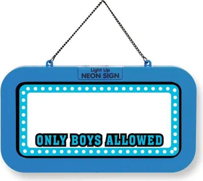Produktbild von LED Leuchtschild Neonschild mit Namensfeld , Leuchtende Wanddekoration mit Batterie, 18,7x10,3x1,6cm - Blank Only Boys