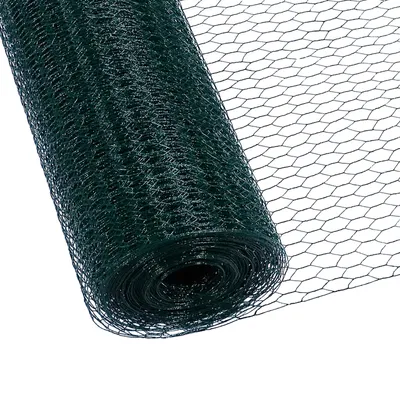 Produktbild von CCLIFE Maschendrahtzaun Wühlmausgitter Geflügelnetz , Maschenweite 25 mm , Höhe 100 cm , Länge 25/50 m , PVC-Beschichtet Grün