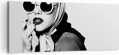 Produktbild von Bild auf Leinwand - Leinwandbild - Einteilig - Frau Brille Jahrgang - 100x40cm - Wand Bild - Wanddeko - Wandbilder - Leinwanddruck - Bilder - Wanddekoration - Leinwand bilder - AB100x40-4457