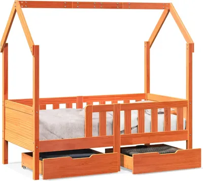 Immagine prodotto di vidaXL Lettino con cassetti 70x140 cm in legno di pino massiccio