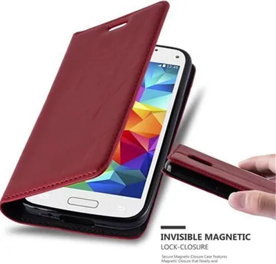 Zdjęcie produktu dla Etui ochronne Cadorabo do Samsung Galaxy S5 MINI / S5 MINI DUOS w kolorze czerwonym etui na telefon komórkowy z magnetycznym zamknięciem