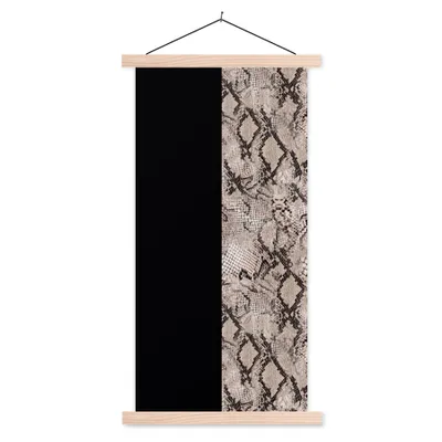 Produktbild von MuchoWow® Textilposter Schlangen - Design - Reptilien 60x120 cm mit holzfarbenen Rahmen - Holz
