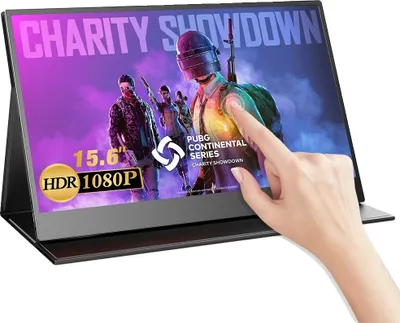 Obrázek produktu pro Přenosný herní monitor, 15,6palcová dotyková obrazovka, 1080P Full HD displej, černý, zástrčka EU