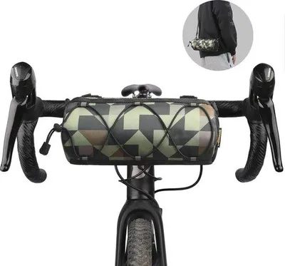 Produktbild von Famanu Fahrradtasche mit Schulterriemen - Camouflagegrün und Wasserdicht