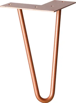Produktbild von WAGNER Möbelbein HAIRPIN LEG Retro - 12 x 12 x 20 cm, Stahl, kupfer, Bein schräg & Anschraubplatte - 12822401