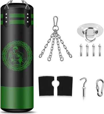 Obrázek produktu pro Punching Bag Závěsná sada Nevyplněné mikrovlákno Kožený trénink Fitness MMA Kickboxing