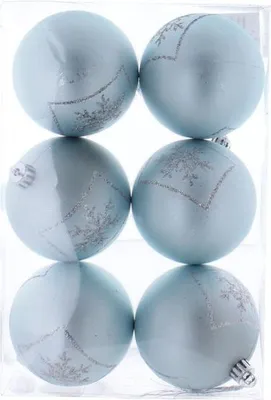 Produktbild von Christbaumkugeln 6 Stück eisblau - ca. 8 cm
