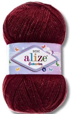 Image de Alize 1x 100g, fil à tricoter et à crochet, couleur unie (bordeaux - 57)